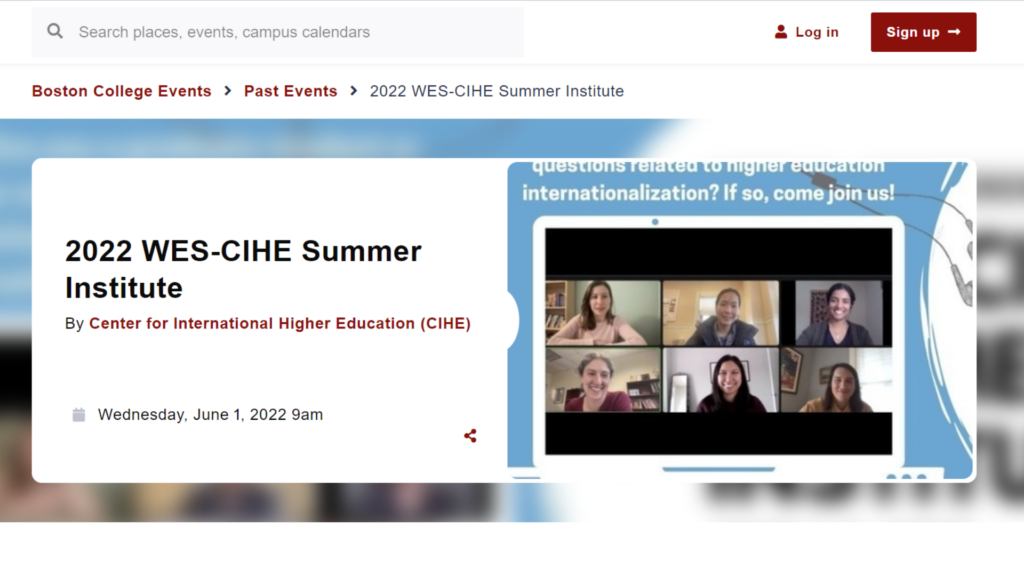 2022 WES-CIHE Summer Institute – Innovative and Inclusive – Internationalization in Higher Education