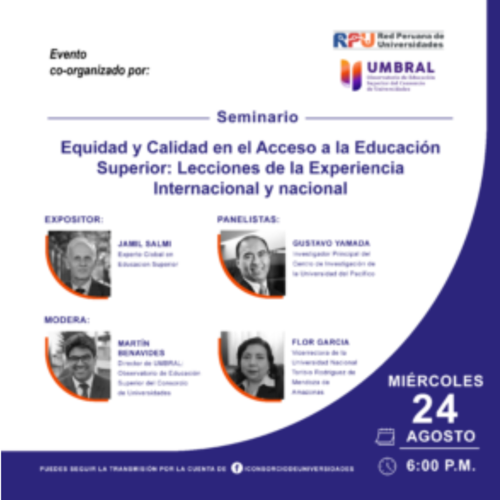 Equidad y Calidad en el Acceso a la Educación Superior: Lecciones de la Experiencia Internacional y Nacional